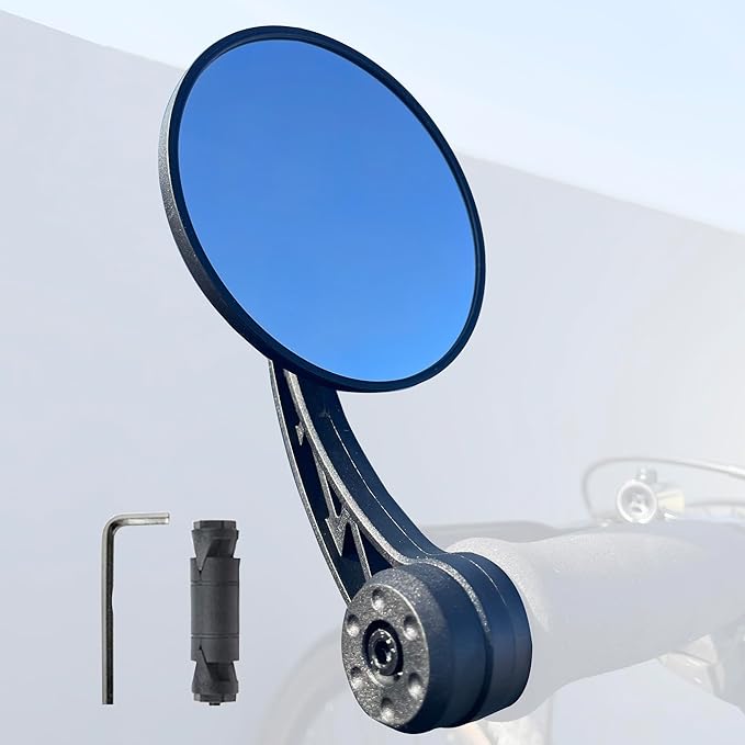 Bike Mirror Handlebar End Mount,Rotatable And Adjustable ebike mirror Wide Angle Bicycle Safe Clear E-Bike Glass Slight convex Shockproof Bike Rear View Mirrors