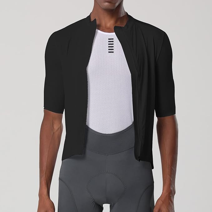 YKYWBIKE Cycling Jersey Men Aero Race Fit, Road Bike Jersey Short Sleeved Moisture Wicking, Breathable,Zip Pocket,UPF50＋