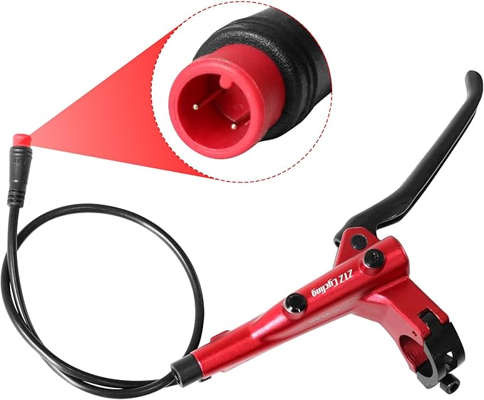 ZTZ eBike Hydraulic Brake Set with 160mm Rotors,2-Piston 2-PIN Power-Off Hydraulic Disc Brake for E-Bike,Left Front 950mm Right Rear 1880mm Electric Bike Hydraulic Brakes