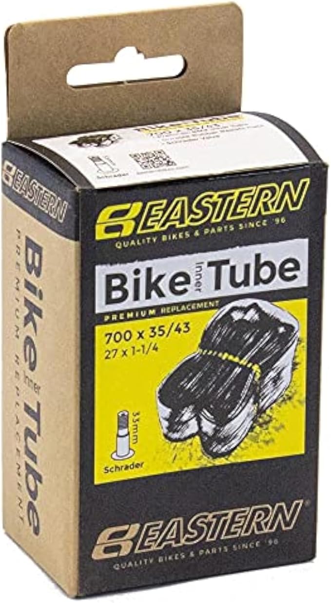 Eastern Bikes 700 x 35C/43C Premium Bike Inner Tube - Schrader & Presta Valve Options, Durable Replacement Tube (700 x 35C/43C, Schrader)