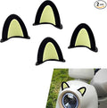 2 Pairs Cute Cat Ears Helmet Decorations, Removable Kitty Ear Stickers, Self Adhesive Kitty Ear Attachments, Universal for Most Bike, Electric Scooter & Motorcycle Helmets (Black & Yellow)