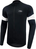 Dooy Men's Cycling Bike Jersey Long Sleeve Full Zipper Biking Shirt with 3 Rear Pockets, Breathable MTB Shirts Basic Series