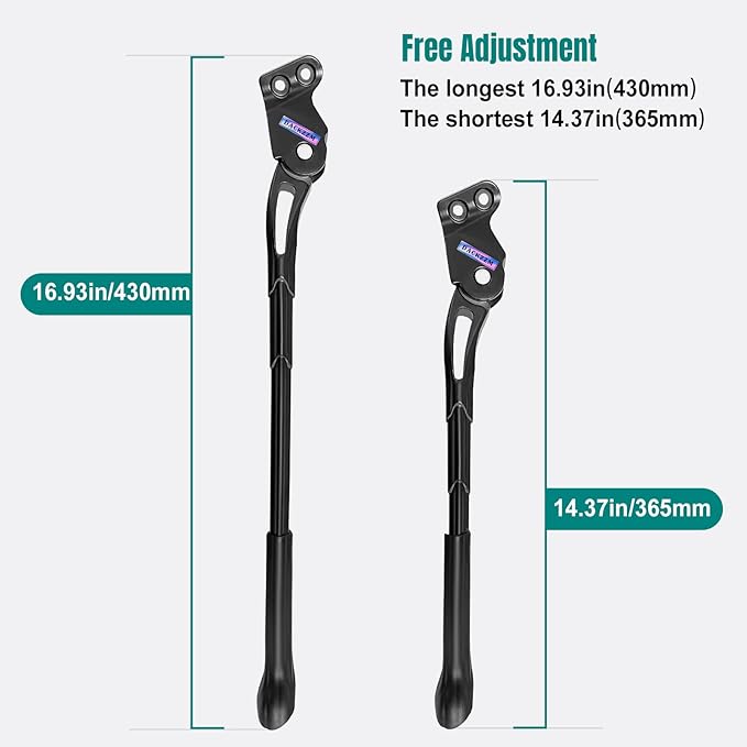 Bike Kickstand 18mm Hole Spacing Bicycle Kickstand for Mountain Bike, Rear Mount Bike Kick Stand Fit 24inch 27.5in Adult Bike, Mountain Bike Kickstand Suit for Road Bike/MTB/BMX