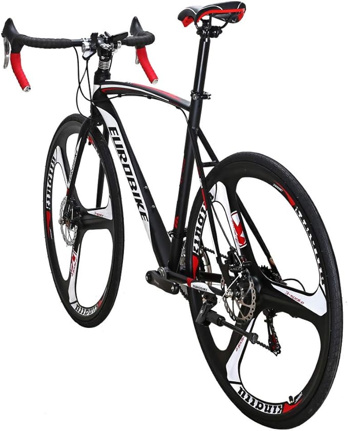 Eurobike HYXC550 Road Bike,21 Speed 54cm Frame Road Bicycle for Men and Women,Disc Brake 700C Adult Bike (3 Spoke Wheel)