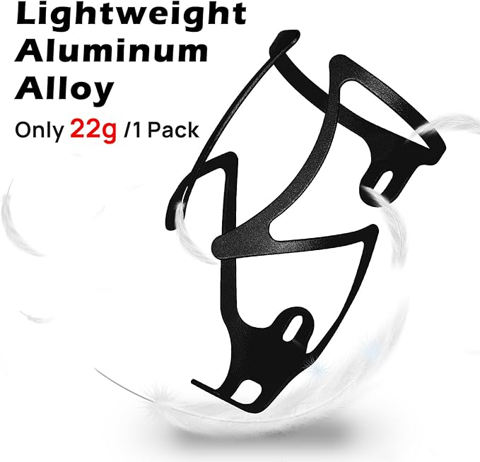 FIFTY-FIFTY 2-Pack Bike Water Bottle Holder, Aluminum Alloy Water Bottle Cage, Lightweight Bicycle Cup Holder Rack with Screws Tool, Universal Bicycle Drink Cage for MTB, Road Bike (Black)