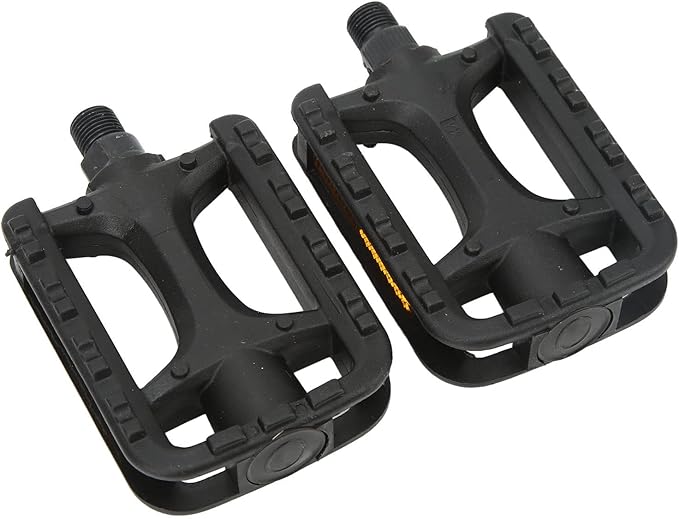 2Pcs Mountain Bike Pedals Replacement, Robust Non Slip Plastic Foot Pedals with Reflective Stripe, Commuter Bike Pedals, Bicycle Pedals for Safety and Enhanced Performance, Road Bike Pedals