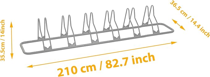 CyclingDeal Bike Rack Floor Parking Bike Stand for up to 6 Bicycles | Indoor, Home & Garage Storage Rack | Stable & Secure Bicycle Stand w/ Tire Grooves Up to 29", Holding Plates & Custom Spacing
