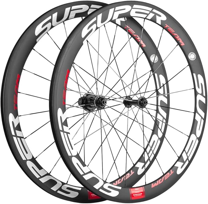 Superteam Carbon Fiber Road Bike Wheels 700C Clincher Wheelset 50mm Matte 23 Width