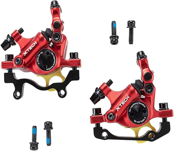 BUCKLOS Zoom HB-100 MTB Line Pulling Hydraulic Disc Brake Calipers Front + Rear, Aluminum Alloy Mountain Bike Hydraulic Disc Brakes with is/PM Universal Caliper Adapter for XC Trail, Fat Bike…