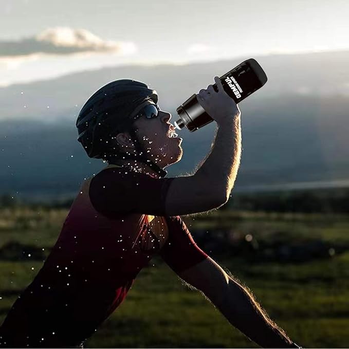 GEMFUL Bike Water Bottles with Bicycle Holder 750ml Mtb Cycling Squeeze 24 oz Sport Bottle 2 Pack