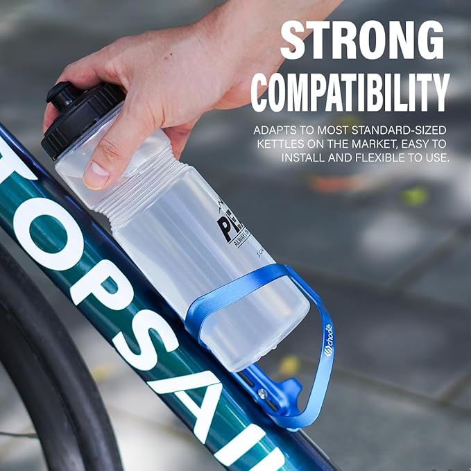 Chooee Bike Water Bottle Holder Aluminum, Bicycle Water Bottle Cage for Road Bikes Mountain Bikes Blue 2-Pack