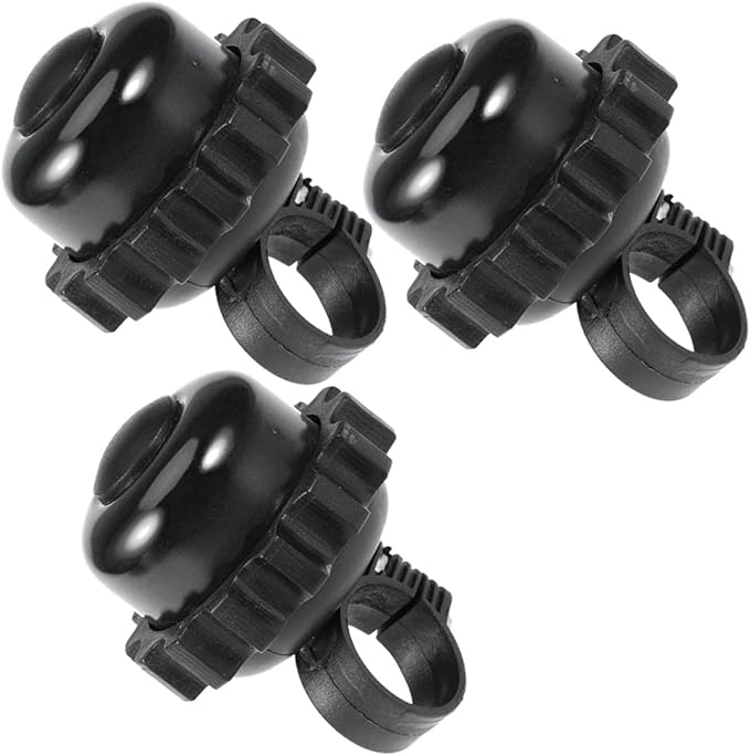 Rotating Cycle Bell Horn for Bike Accessories, Loud Vintage Bicycle Bell, Black 3pcs Set, Suitable for Adults and Outdoor Cycling