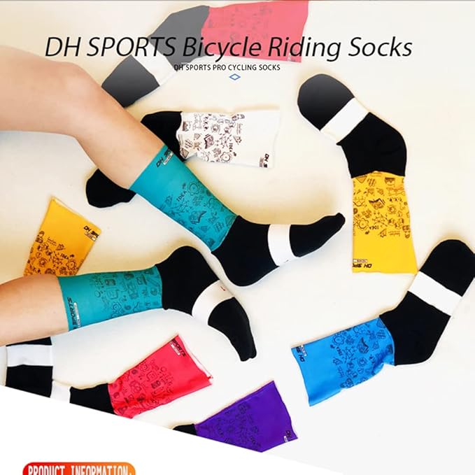 Cycling Socks Pro Mens Womens Riding Socks Bicycle Bike Sport Ankle Athletic Socks XC MTB BMX White Yellow Blue Green Red