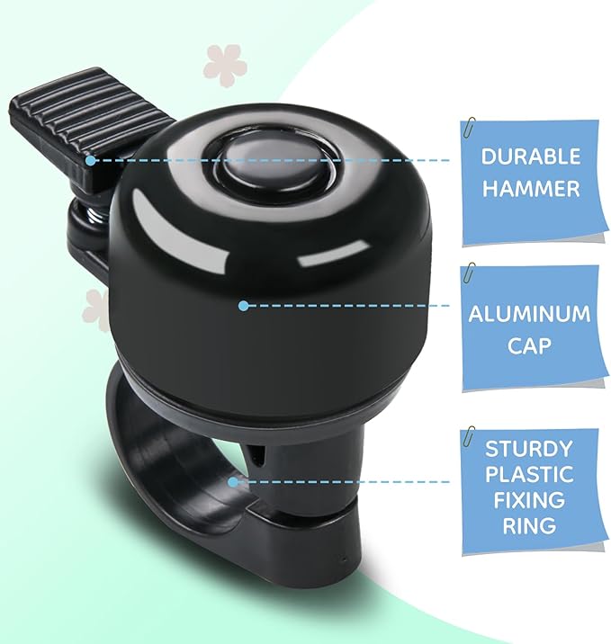Kid's Bike Bell, Bicycle Horn for Girls, Children’s Bike Bells with Butterfly Design - Cute DIY Bicycle Bell for Girls, Crisp Sound, Easy to Install