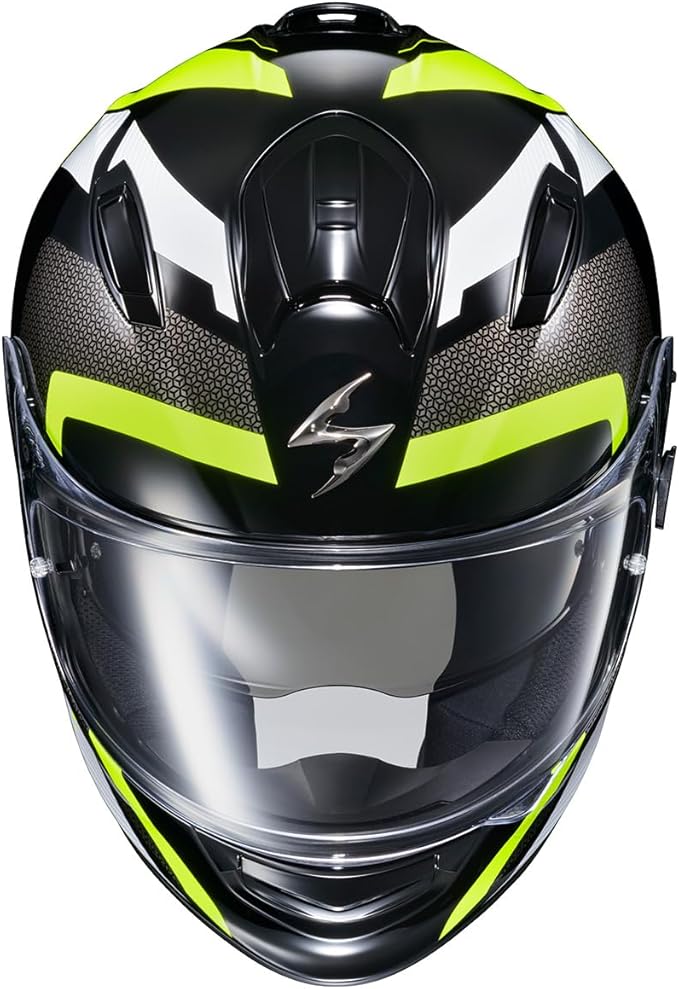 ScorpionEXO Ryzer Full Face Motorcycle Helmet with Pinlock Ready Shield with Integrated Speaker Pockets DOT ECE Approved Evolution (Hi-Viz - 2X-Large)