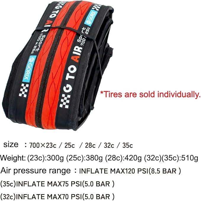 GORIX Road Bike Tire 700×23C 25c 28C 32c 35c Cycling Bicycle (Gtoair)