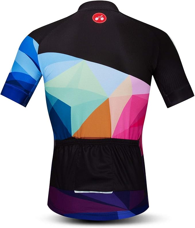 Men Cycling Jersey Skull Bike Short Sleeve Tops Quick-Dry Reflective 3-Pockets S-3XL