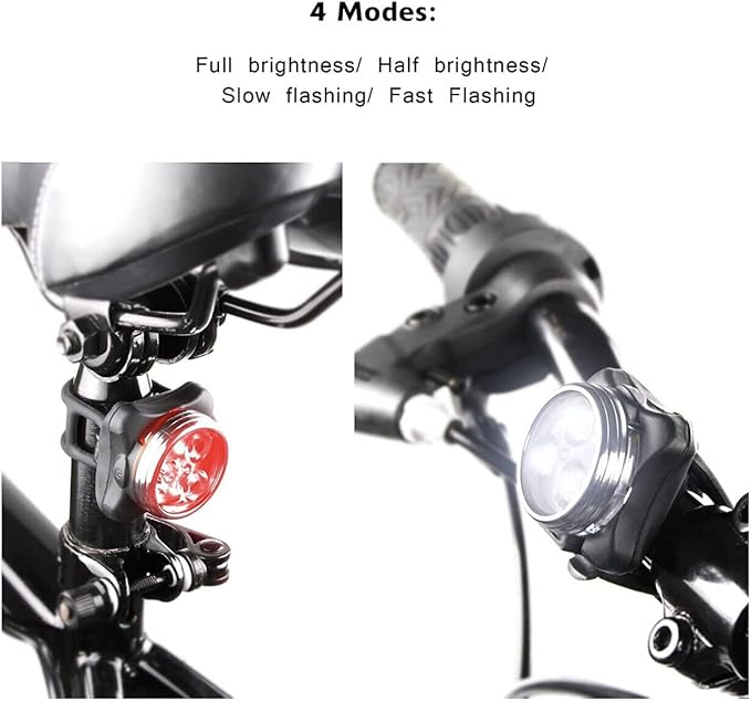 Rechargeable LED Bike Light Sets, Super Bright Front Headlights and Rear LED Bicycle Lights, 650mah Lithium Batteries