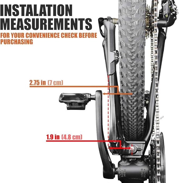 BV Rear Bike Stand for 24”-29” - Adjustable Bikes Kickstand for Adult Bike with Non-Slip Foot & Spring-Loaded Latch for Stable Any-Angle Stance - Bicycle Stand for Mountain, City & Hybrid Bikes