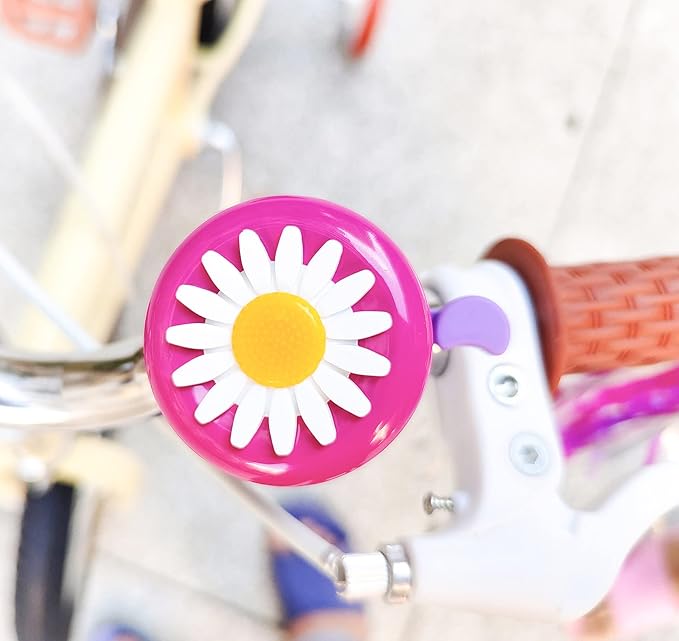 Girls Bike Decorations Kid Bicycle Accessories Kit- Bike Wheel Spoke Beads,Bike Streamers Tassel Ribbon, Bike Horn Bell,Bike Front Handlebar Basket