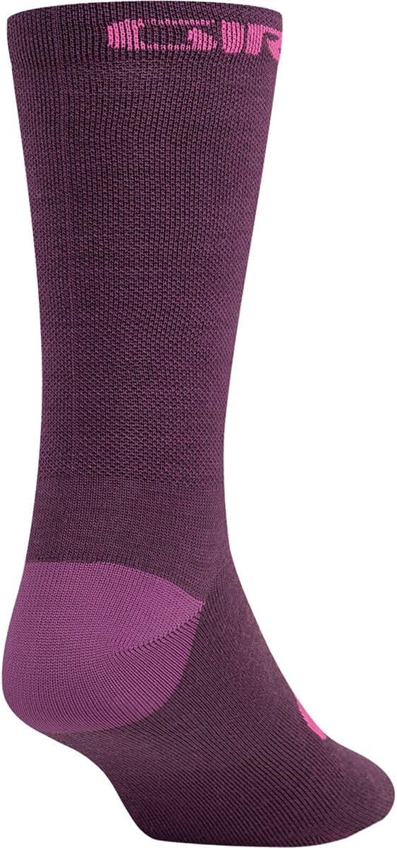 Giro Seasonal Merino Wool Adult Cycling Socks - Dark Cherry/Raspberry (2024), Large