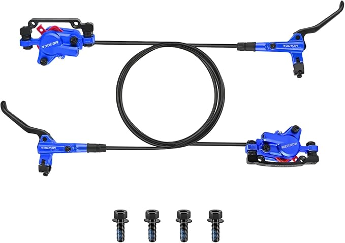 MEROCA M800 Mountain Bike Hydraulic Disc Brakes Hydraulic Bike Brakes Front 800mm and Rear 1400mm with PM Adapter for 160mm Rotor