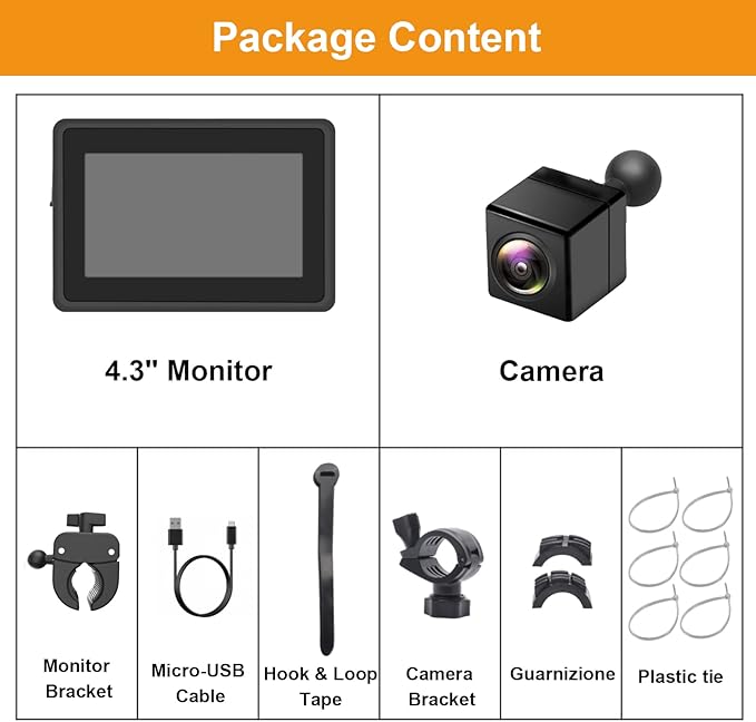 Bike Mirror Camera with 115°Wide Angle, 4.3" HD 1080P Monitor Bike Rear View Camera, Night Vision Bike Camera for Handlebars, Adjustable Bicycle Camera for E-Bike,Mountain, Road Bike
