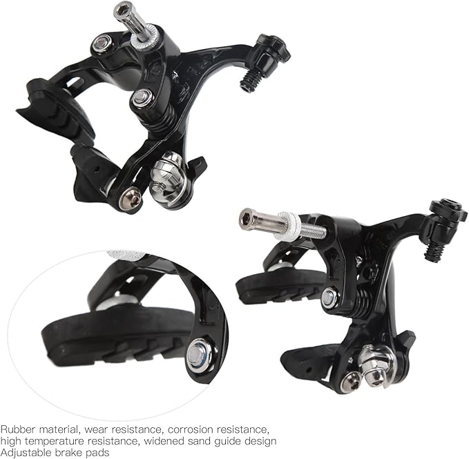 Alomejor C Brake Front Rear Set Road Calipers Aluminum Alloy Road C Brake Caliper Pull Brake Set Cycling Front Rear Rim Brake Clamp