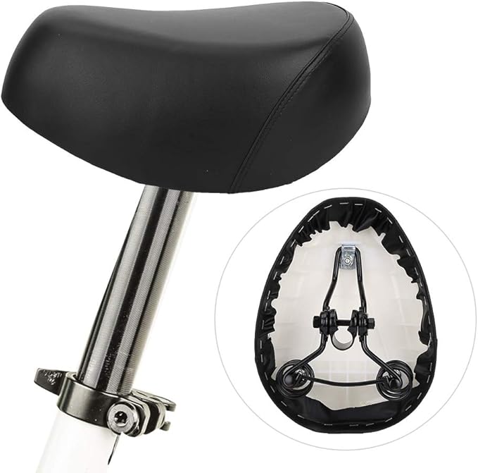 Bike Saddle, Shockproof Folding Anti-Slip Lightweight Durable Comfort Saddle Easy Install for Electric Bike Commuters Cyclists Urban Riders Touring Trips City Commutes