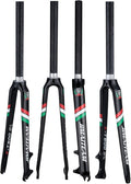 28.6mm Straight Bikes Front Forks 700C Road Bikes Forks Carbon Fiber Disc Brake Bikes Rigid Forks 9 * 100mm Quick Release(Black)