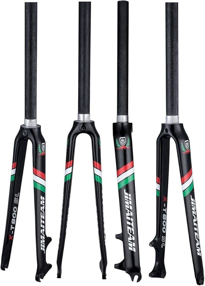 28.6mm Straight Bikes Front Forks 700C Road Bikes Forks Carbon Fiber Disc Brake Bikes Rigid Forks 9 * 100mm Quick Release(Black)