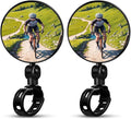 Bike Mirrors, Bicycle Cycling Rear View Safe Mirrors, Adjustable Rotatable Handlebars Mounted Scratch Resistant Glass Lens Plastic Convex Mirror for Mountain Road Bikes Easy to Install