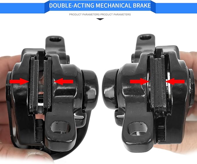Zoom DB-680 Bilateral Caliper Disc Brake Dual Piston, 2PCS Front/Rear Black, Line Pulling Brakes Bicycle Brake Set for MTB, Mountain Bike and Electric Bike