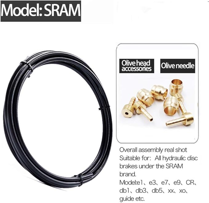 YBEKI 2500mm Kevlar Teflon Hydraulic Disc Brake Hose Kit with Brass Fittings – Compatible with Shimano BH59/BH90, SRAM, Magura