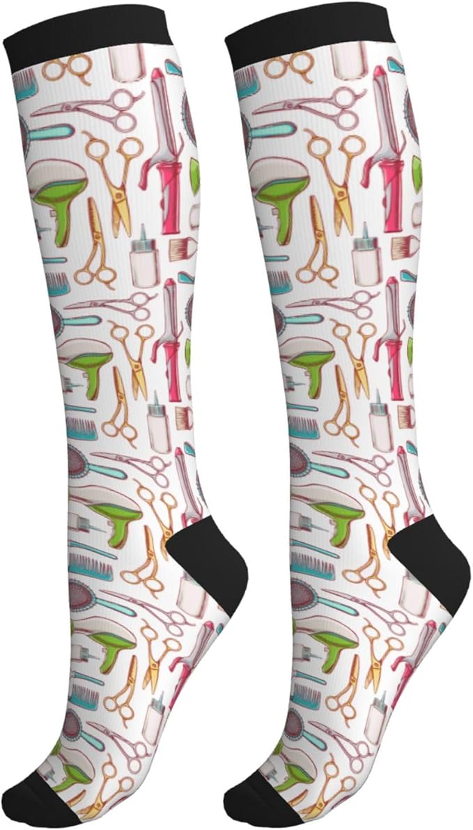 bassyil Compression Socks for Women & Men Circulation 15-20 mmHg Knee High Best Support for Nurses Travel Running Athletic