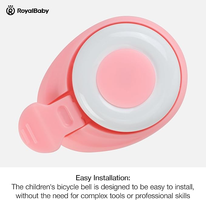 RoyalBaby Kids Bike Bell, Bicycle Accessories for Boys and Girls, Easy Installation, Black & Pink