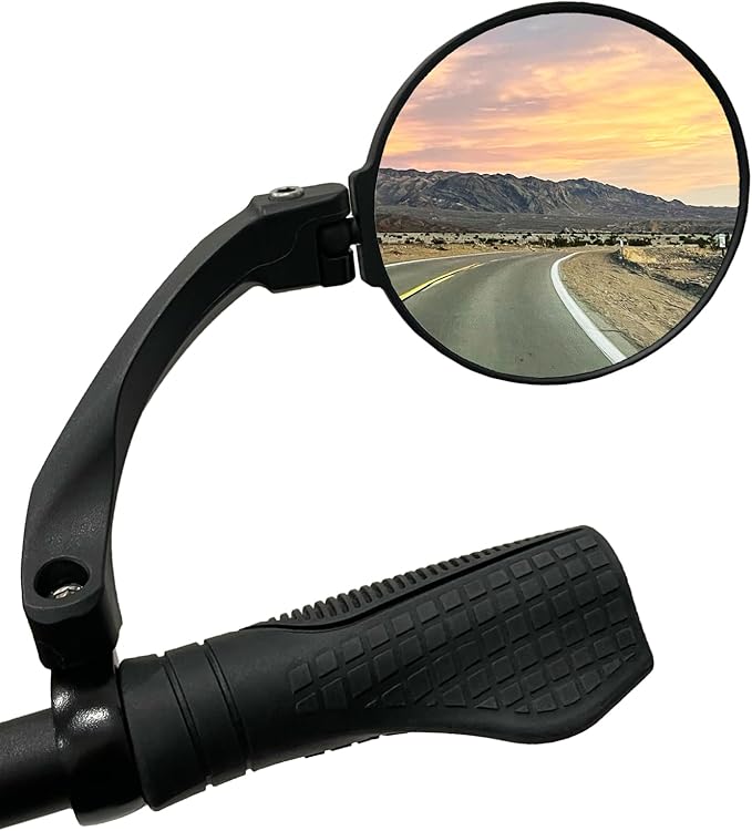 afny NEW Handlebar E-Bike Mirror, Round Large Surface, HD Automotive Grade Glass Bicycle, Safe Blast-Resistance Cycling, HF-M958-FR01 (Silver Right)