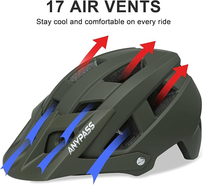 Mountain Bike Helmet Adult Men Women - Ultra Comfort, Super Lightweight Bicycle Helmets, MTB Cycling Gear Biking Accessories with Adjustable Fit & Removable Sun Visor