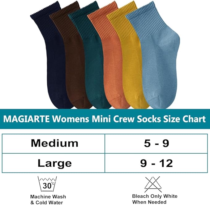 MAGIARTE Womens Mini Crew Ankle Socks Athletic Casual Cotton Socks for Women
