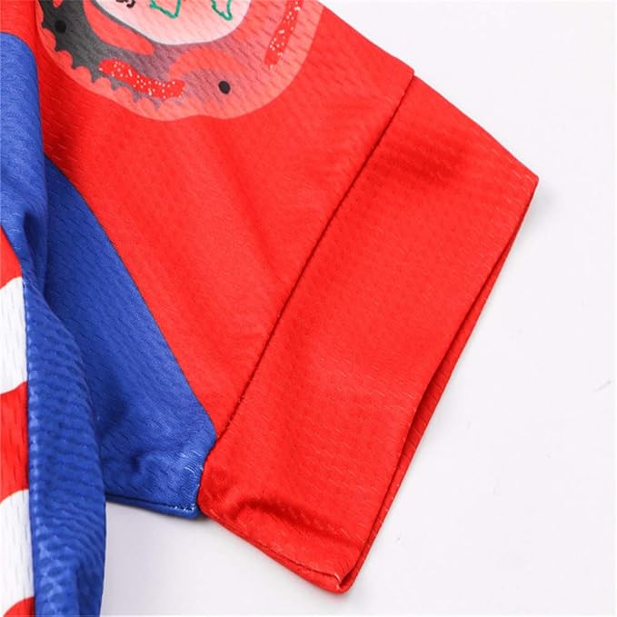 JPOJPO USA Cycling Jersey Men Short Sleeve Bike Shirts Biking Jersey Summer American Bicycle Tops with 3 Pockets Reflective