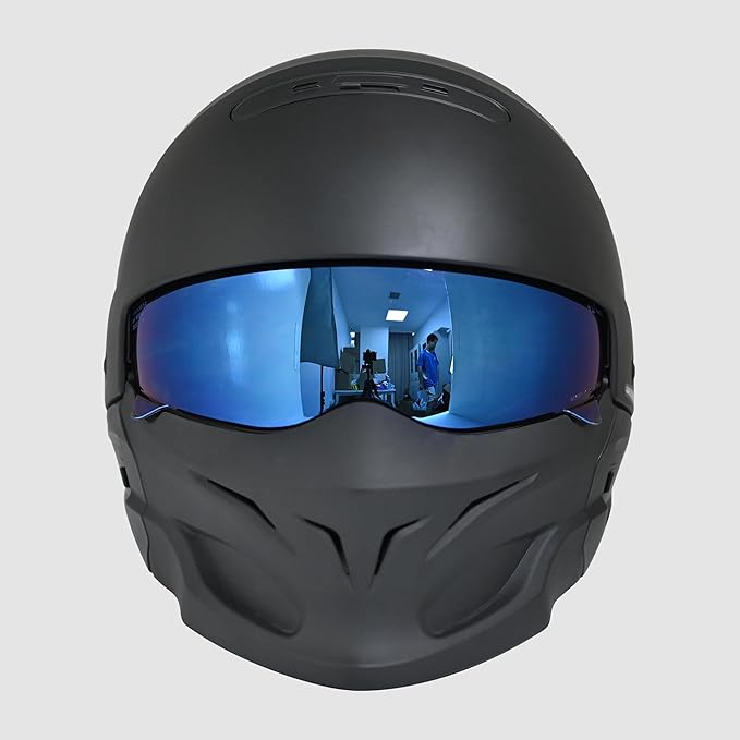 Compatible with EXO Covert Visor Replacement Motorcycle Helmet Visor Sun Protection Anti-Scratch, Universal(Blue)