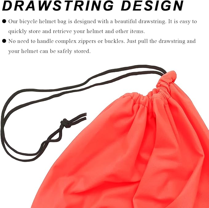 Motorcycle Helmet Bag, Helmet Protection Drawstring Bag Made of Nylon Cloth, Large Capacity Helmet Storage Bag for Motorcycle Bicycle, Universal Motorcycle Accessories (Orange)