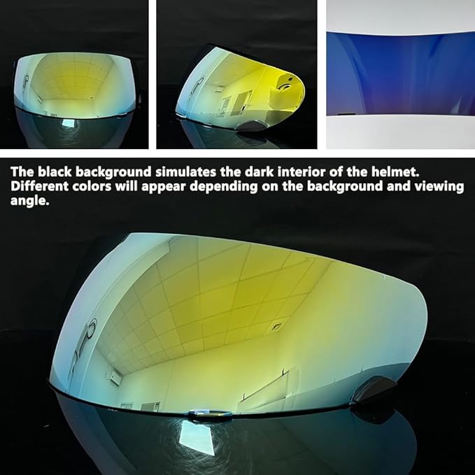 Qualifier DLX Helmet Visor,UV Protection Motorcycle Helmet Face Shield Compatible with Bell Qualifier DLX Mips/Qualifier/Star/Vortex/RS-1/RS-2/Revolver (Revo Deep Gold)