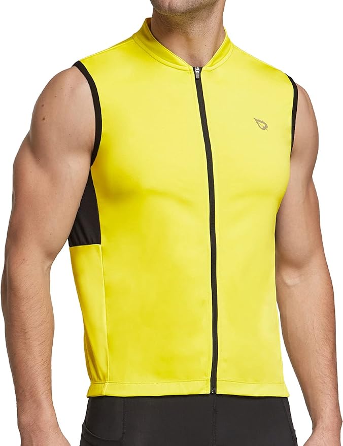 baleaf Men's Sleeveless Cycling Jersey Road Bike Shirt Bicycle Biking Tank Tops Full Zip Pockets SPF UPF50+