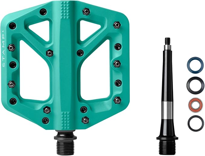 Crankbrothers Stamp Flat MTB Pedals - Size-Specific, Lightweight, Versatile, Durable Bike Pedals