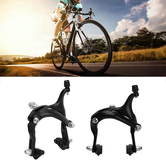 1 Pair 61-79mm Long Front & Rear C Caliper, Road Bike Brake Calipers for Fixed Gear Bikes Road Bikes Bike Accessories-Black