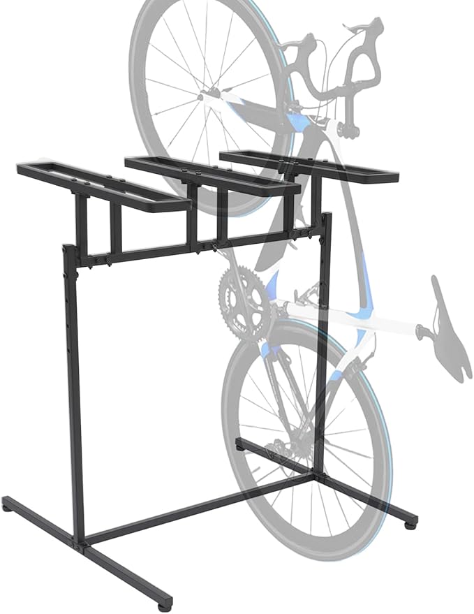 3/5 Bikes Stand Rack Adjustable Bike Storage Rack, Bikes Floor Stand, Bicycle Parking Rack, Bicycle Stand for Garage, Indoor, Outdoor, Max Tire Width 2.4in (For 3 Bikes)