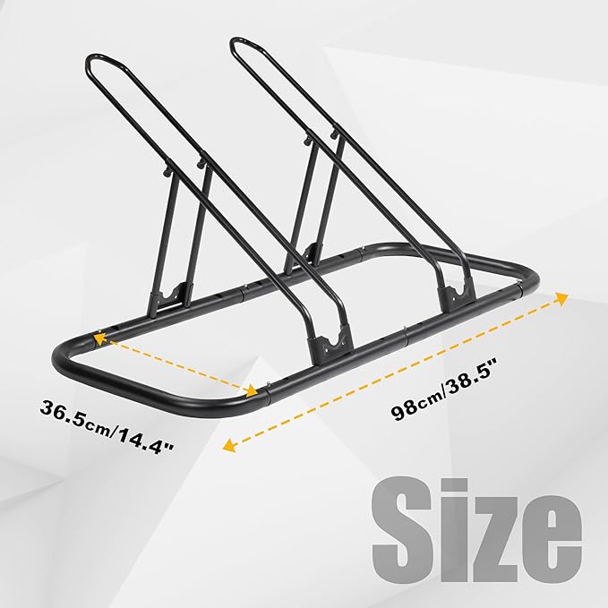 CyclingDeal Bike Rack Floor Parking Bike Stand for up to 6 Bicycles | Indoor, Home & Garage Storage Rack | Stable & Secure Bicycle Stand w/ Tire Grooves Up to 29", Holding Plates & Custom Spacing