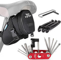 WOTOW Bike Repair Tool Kit & Bike Saddle Bag, 14 in 1 Bike Chain Tool Hex Key Wrench Maintain Accessories Multitool Set with Portable Under Seat Bag for Road Mountain Commuter Bicycle