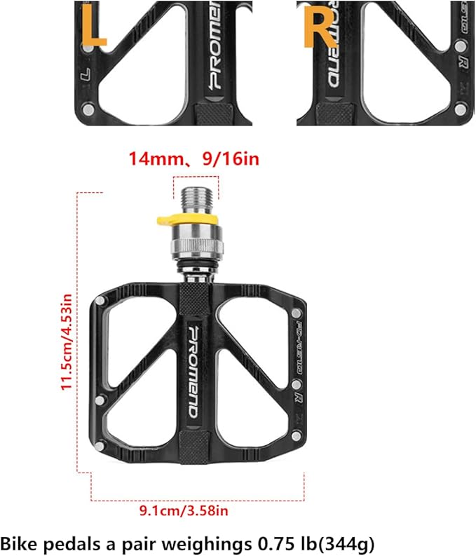 Road Bikes Pedal Mountain Bicycle Bicycle Pedals Quick Release Pedals Non-Slip Ultralight 9/16 inch 3 Bearings Design for Mountain BMX MTB Bike Cycling Road Bike Pedals